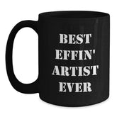 Funny Artist Quotes Gifts from Men to Friends Black Coffee Mug - Main